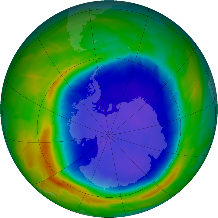 Antarctic ozone map for 23 September 2010